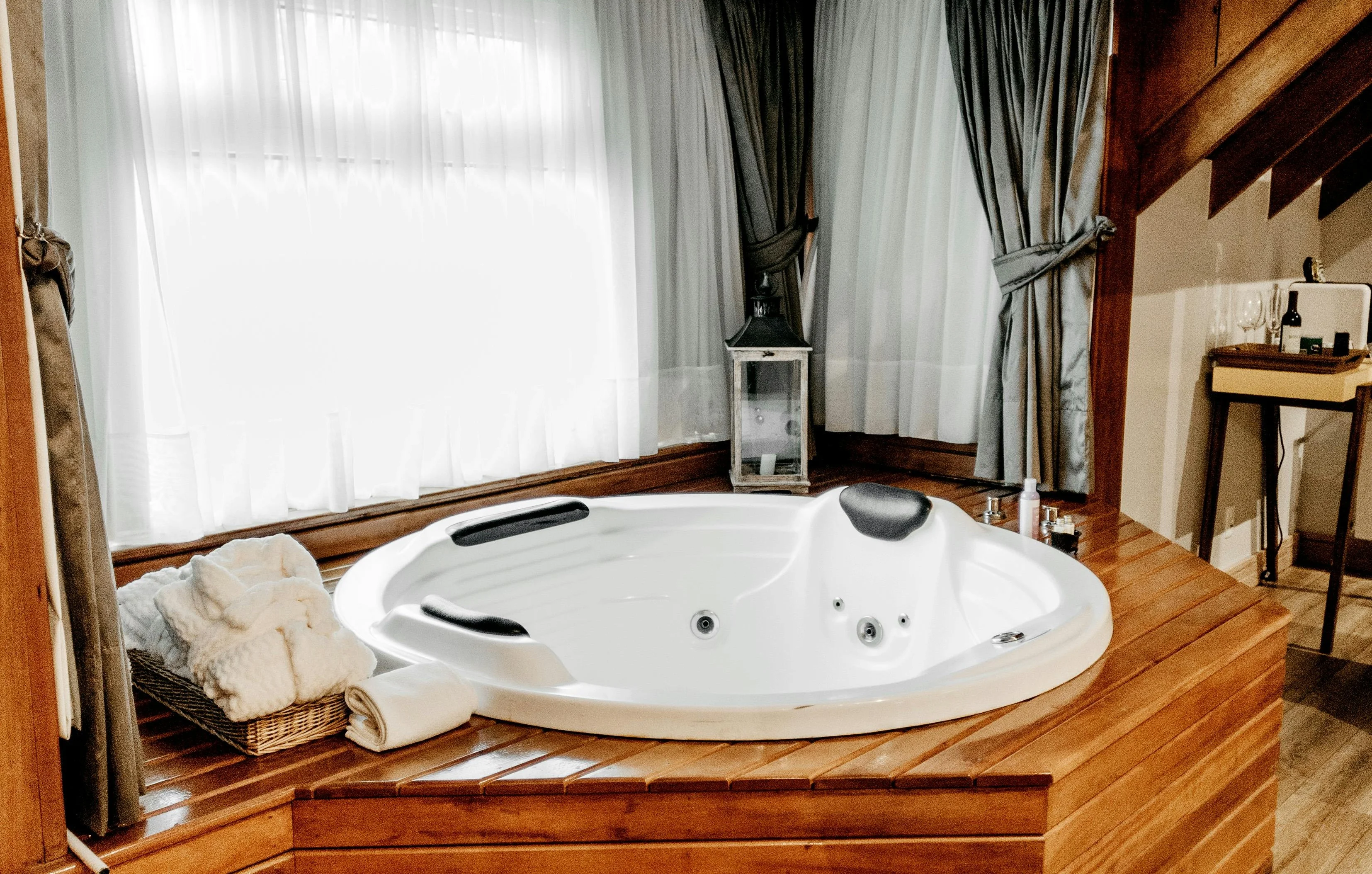 Luxury jacuzzi and spa setup